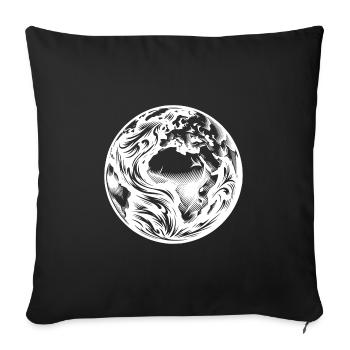 View of the Earth from space Africa Europe - Sofa pillowcase 17,3'' x 17,3'' (45 x 45 cm) - black - Front