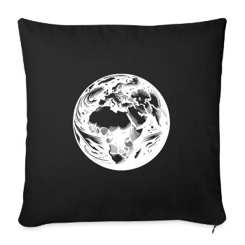 Terre Continents Afrique Europe vue de l’espace - Housse de coussin décorative 45 x 45 cm - noir - Devant