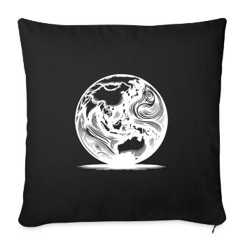 View of the Earth from space Australia Asia - Sofa pillowcase 17,3'' x 17,3'' (45 x 45 cm) - black - Front