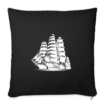 Gewaltige Segelschiffe auf dem Weg in den Hafen - Sofakissenbezug 45 x 45 cm - Schwarz - Vorne