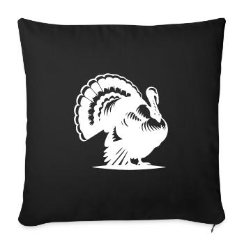 Fat turkey with feather plumage - Sofa pillowcase 17,3'' x 17,3'' (45 x 45 cm) - black - Front