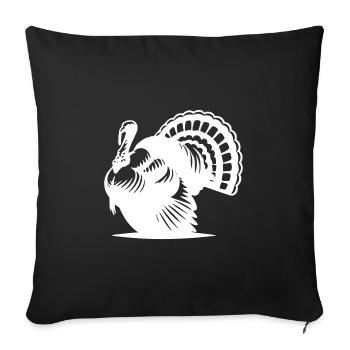 Gros dindon gras sauvage avec dessin d’ailes - Housse de coussin décorative 45 x 45 cm - noir - Devant