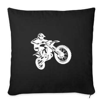 Hot Jumping Off-Road Machine Hobby Motorsport - Sofa pillowcase 17,3'' x 17,3'' (45 x 45 cm) - black - Front
