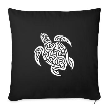 Cute Water Turtle Tribal Tattoo Style - Sofa pillowcase 17,3'' x 17,3'' (45 x 45 cm) - black - Front