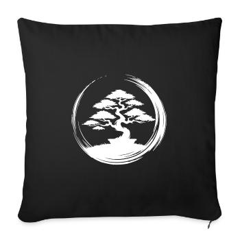 Elegant bonsai tree in sunset - Sofa pillowcase 17,3'' x 17,3'' (45 x 45 cm) - black - Front