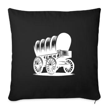 Classic Horse Covered Wagon - Sofa pillowcase 17,3'' x 17,3'' (45 x 45 cm) - black - Front