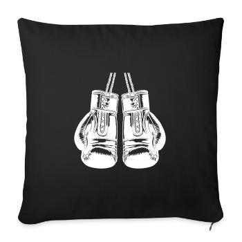 Vieux gants de boxe Accessoires d’arts martiaux classiques - Housse de coussin décorative 45 x 45 cm - noir - Devant