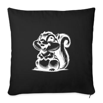 Funny Squirrel Portrait Pencil Sketch - Sofa pillowcase 17,3'' x 17,3'' (45 x 45 cm) - black - Front