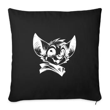 Bat Laughing Children Vampire Drawing - Sofa pillowcase 17,3'' x 17,3'' (45 x 45 cm) - black - Front