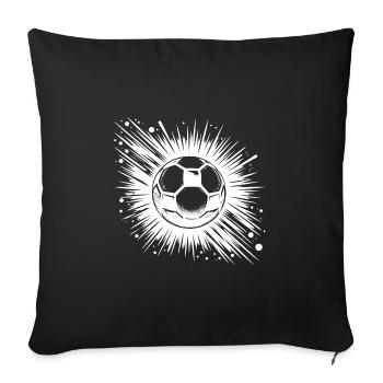 Flying Football Shot Tattoo Logo Style - Housse de coussin décorative 45 x 45 cm - noir - Devant
