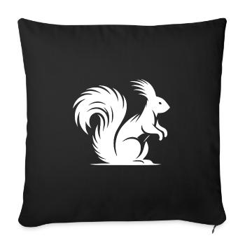Cute squirrel with bushy tail - Sofa pillowcase 17,3'' x 17,3'' (45 x 45 cm) - black - Front