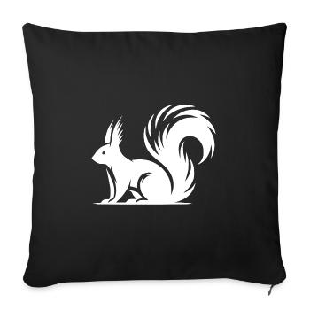 Mignon mignon écureuil Dessin - Housse de coussin décorative 45 x 45 cm - noir - Devant
