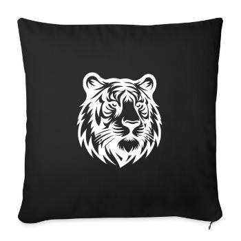 Tattoo tiger head - Sofa pillowcase 17,3'' x 17,3'' (45 x 45 cm) - black - Front