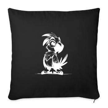 Little Cute Parrot Kids Pencil Drawing - Sofa pillowcase 17,3'' x 17,3'' (45 x 45 cm) - black - Front