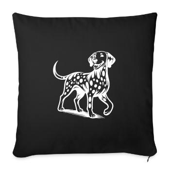Cuddly Dog Four-legged Dalmatian Portrait - Sofa pillowcase 17,3'' x 17,3'' (45 x 45 cm) - black - Front