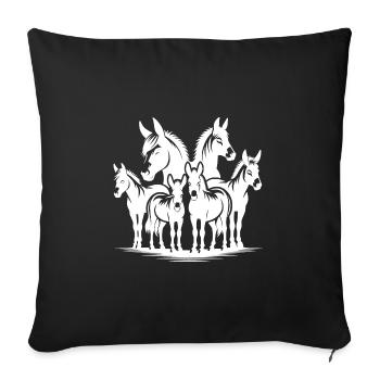Donkey Groups Portrait Images - Sofa pillowcase 17,3'' x 17,3'' (45 x 45 cm) - black - Front