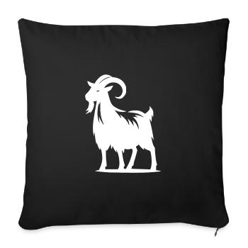 Stubborn billy goat with horns portrait - Sofa pillowcase 17,3'' x 17,3'' (45 x 45 cm) - black - Front