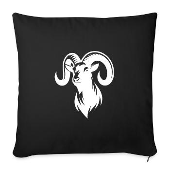 billy goat with huge horns - Sofa pillowcase 17,3'' x 17,3'' (45 x 45 cm) - black - Front