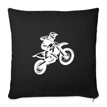 Homme Motorsport Off-Road Enduro Machine Jump - Housse de coussin décorative 45 x 45 cm - noir - Devant