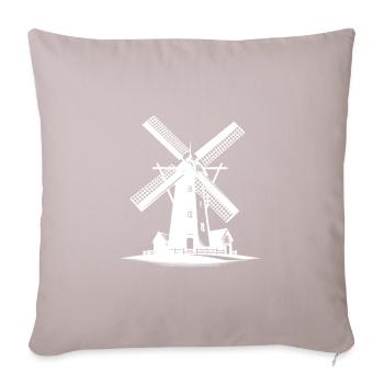 Dutch Wheat Windmill for Grain Flour - Sofa pillowcase 17,3'' x 17,3'' (45 x 45 cm) - light taupe - Front