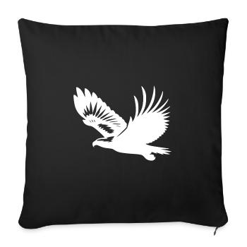 Pygargue à queue blanche aux larges ailes en plein essor - Housse de coussin décorative 45 x 45 cm - noir - Devant
