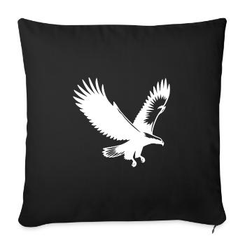 Aigle élégant s’approchant avec de larges ailes - Housse de coussin décorative 45 x 45 cm - noir - Devant