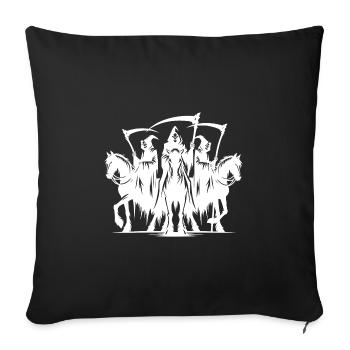 Faucheuse d’Halloween effrayante sur des chevaux - Housse de coussin décorative 45 x 45 cm - noir - Devant