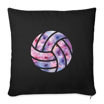 Fleurs de volley-ball - Housse de coussin décorative 45 x 45 cm - noir - Devant