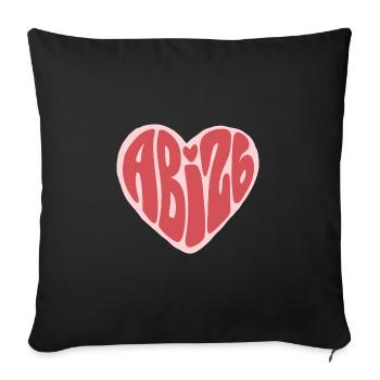 ABG Heart Typography in Pink - Sofa pillowcase 17,3'' x 17,3'' (45 x 45 cm) - black - Front