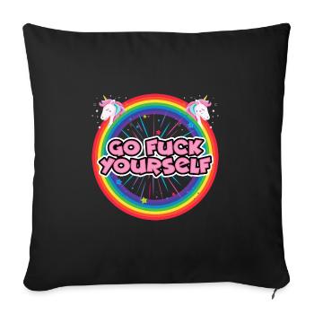 Geh und fick dich - Sofakissenbezug 45 x 45 cm - Schwarz - Vorne
