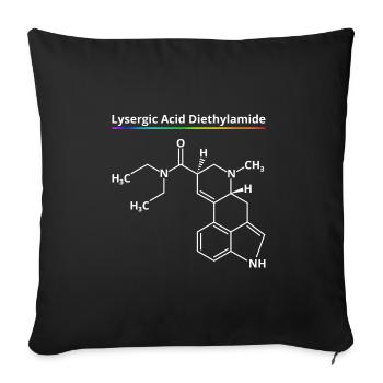 LSD Molecule Bicycle Day Acid Chemistry Drugs Drug - Sofa pillowcase 17,3'' x 17,3'' (45 x 45 cm) - black - Front