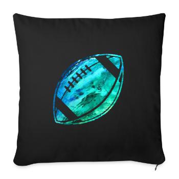 Football américain peint - Housse de coussin décorative 45 x 45 cm - noir - Devant