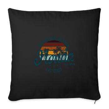 Destination de vacances Floride - Housse de coussin décorative 45 x 45 cm - noir - Devant