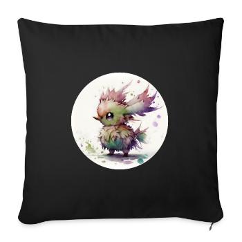Animal chick fantasy and cute - Sofa pillowcase 17,3'' x 17,3'' (45 x 45 cm) - black - Front