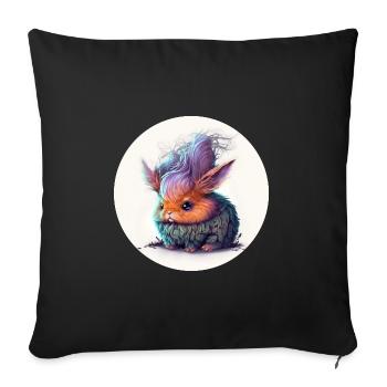 Animal rabbit fantasy and cute - Sofa pillowcase 17,3'' x 17,3'' (45 x 45 cm) - black - Front