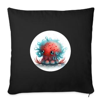 Animal fantasy octopus and cute - Sofa pillowcase 17,3'' x 17,3'' (45 x 45 cm) - black - Front