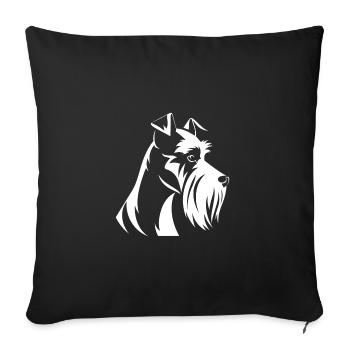 Schnauzer Hund Portrait - Sofakissenbezug 45 x 45 cm - Schwarz - Vorne