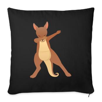 Kangaroo Dab Dance - Housse de coussin décorative 45 x 45 cm - noir - Devant
