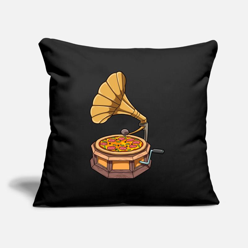 Pizza Phonographe Housse de coussin décorative 45 x 45 cm