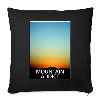 mountain, freedom, walking, alps, sport, nature - Sofa pillowcase 17,3'' x 17,3'' (45 x 45 cm) - black - Front