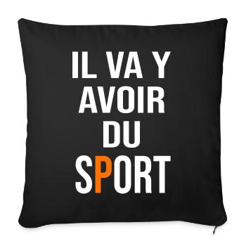 Il va y avoir du sport coach coaching - Housse de coussin décorative 45 x 45 cm - noir - Devant