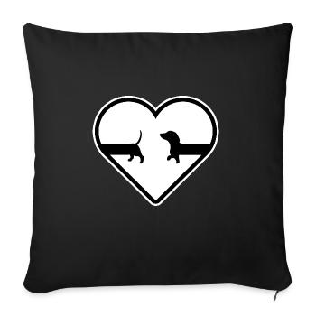 Dachshund Dachshund Dog Teckel stretch DachshundLove - Sofa pillowcase 17,3'' x 17,3'' (45 x 45 cm) - black - Front
