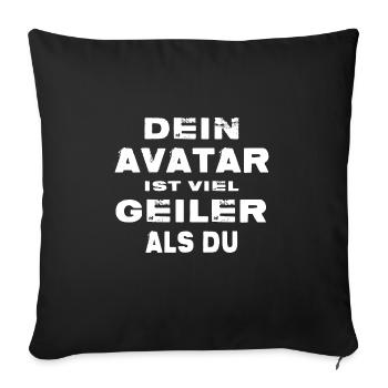 gamer nerd server download wlan online - Sofakissenbezug 45 x 45 cm - Schwarz - Vorne