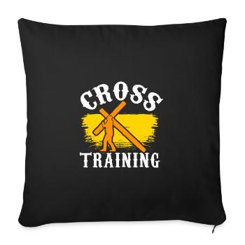 funny shirt jesus t shirts - Sofa pillowcase 17,3'' x 17,3'' (45 x 45 cm) - black - Front