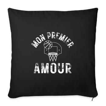 Basketball tee -cadeau fan de basketball - Housse de coussin décorative 45 x 45 cm - noir - Devant