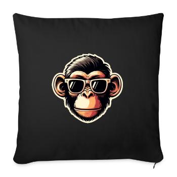 Monkey Glasses Cool - Sofa pillowcase 17,3'' x 17,3'' (45 x 45 cm) - black - Front