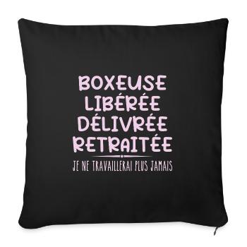 Boxer celebrates retirement with humor gift - Sofa pillowcase 17,3'' x 17,3'' (45 x 45 cm) - black - Front