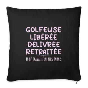 Golfer Celebrates Retirement with Humor Gift - Sofa pillowcase 17,3'' x 17,3'' (45 x 45 cm) - black - Front