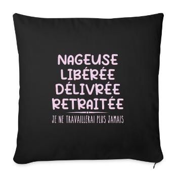 Schwimmer feiert Ruhestand mit Humorgeschenk - Sofakissenbezug 45 x 45 cm - Schwarz - Vorne