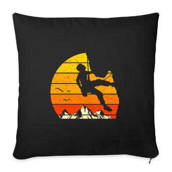 sport climbing climber climbing rock climb - Sofa pillowcase 17,3'' x 17,3'' (45 x 45 cm) - black - Front